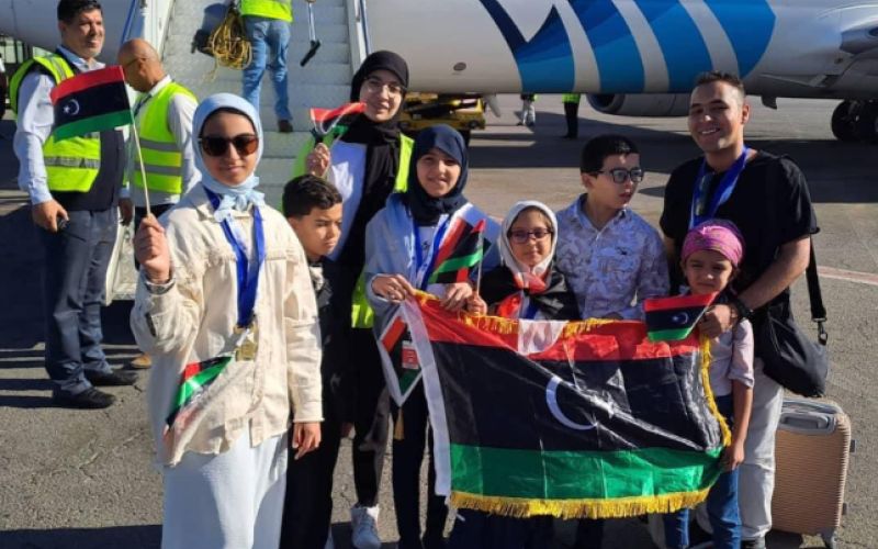 وصول أبطال ليبيا المشاركين في التصفيات النهائية والحفل الختامي لمبادرة تحدي القراءة العربي